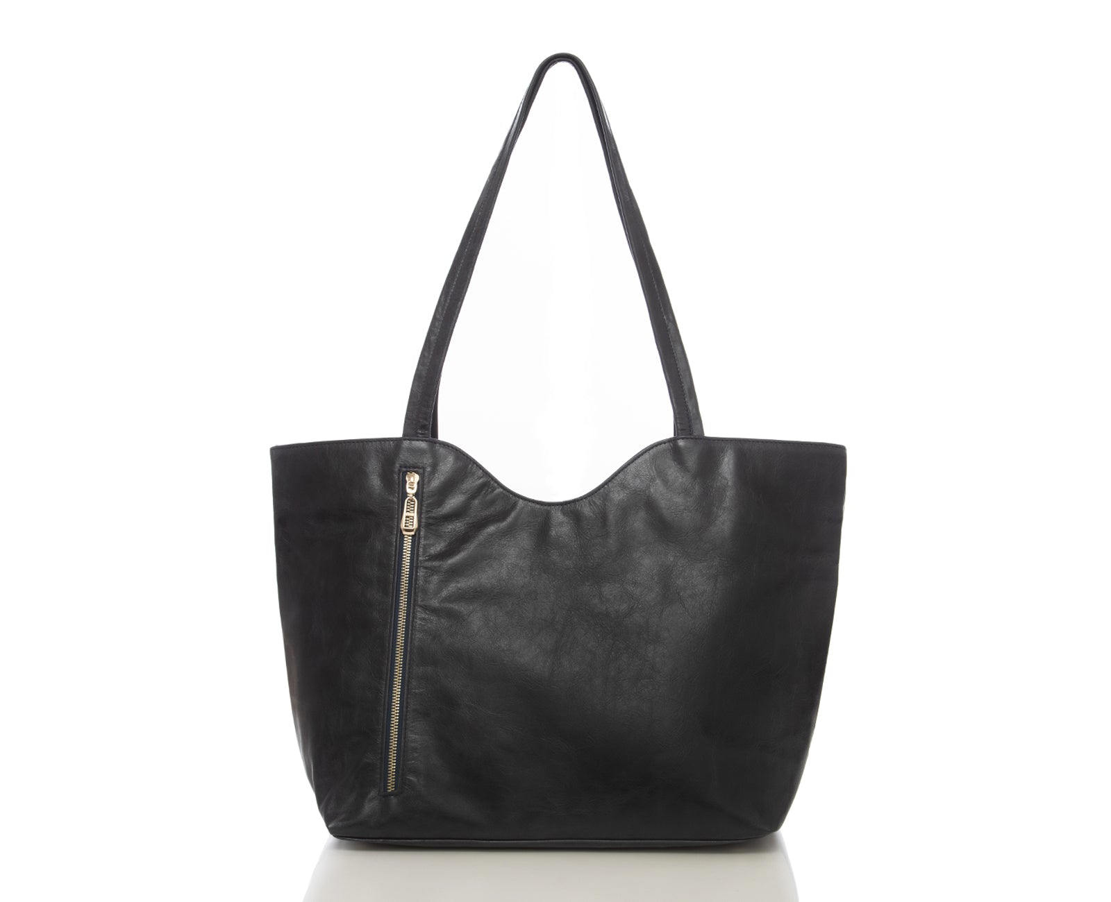 【MIMTHEWARDROBE】 Crack Leather Big Tote Bag / 追跡付 Oversized Zipper Tote